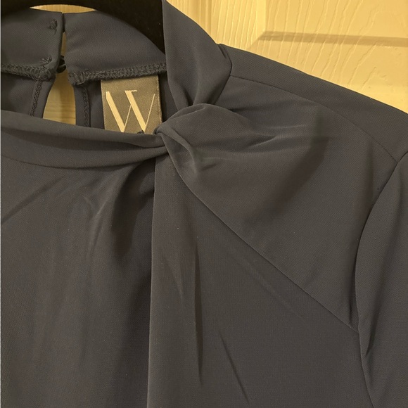 Worthington Petrol Blue Blouse with Tie Neckline Medium NWT - Picture 3 of 8